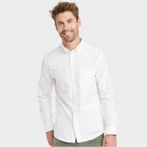 XL Goodfellow & Co Everywear White Oxford Button-Down Shirt Slim